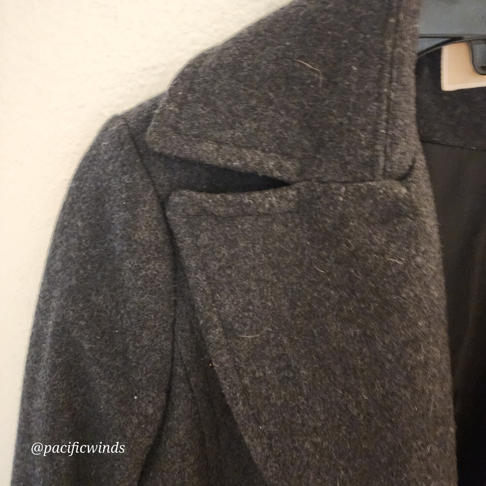 MICHAEL KORS NAVY BLUE WOOL PEA COAT LIKE NEW! SMALL - Picture 6 of 15